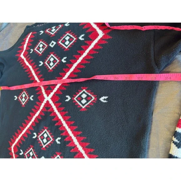 Lauren Ralph Lauren Southwestern Aztec‎ Navajo Knit Sweater – Cotton – Size L - Picture 8 of 9
